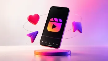 Instagram Reels on a smartphone screen with like, save, and send icons