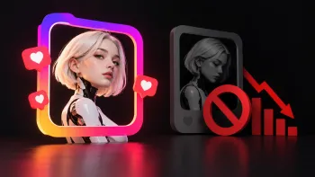AI Instagram profile and algorithm-driven content reach decline