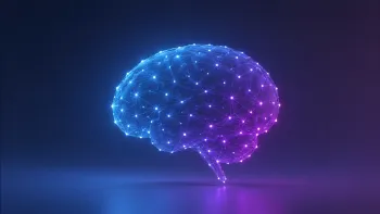 Neural network shaped like a digital brain symbolizing AI-powered social media algorithms