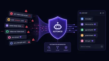 Сообщения Twitch проходят через AutoMod API, который фильтрует спам и оставляет в чате только безопасные комментарии.