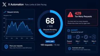 Residential proxies and IP rotation protect X API automation from blocks and reduce the risk of 429 errors.