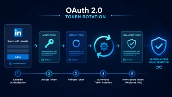 OAuth 2.0 Token Rotation в LinkedIn обновляет access token и refresh token для безопасного непрерывного доступа.