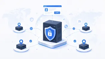 VKontakte API protection with a secure server, shield, proxy nodes, and distributed requests.