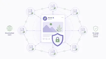 Контент бренда распределяется между независимыми серверами Fediverse, снижая риск блокировки и потери аудитории.