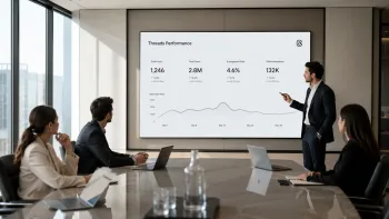 Threads Performance analytics presentation at a business meeting.