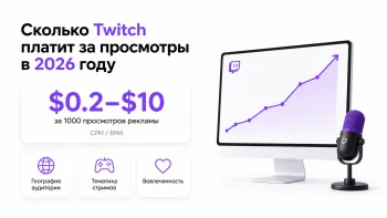Сколько Twitch платит за 1000 просмотров рекламы в 2026 году