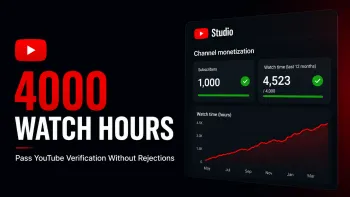 4000 watch hours for YouTube monetization with YouTube Studio dashboard